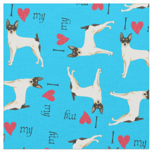I Liebe mein Spielzeugfox-Terrier Stoff