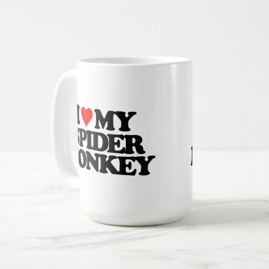 I LIEBE MEIN SPINNEN-AFFE KAFFEETASSE (Vorderseite Links)