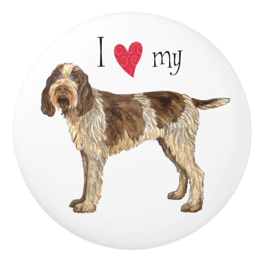 I Liebe mein Spinone Italiano Keramikknauf (Vorderseite)