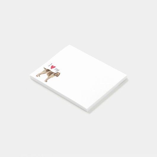 I Liebe mein Spinone Italiano Post-it Klebezettel (angewinkelt)