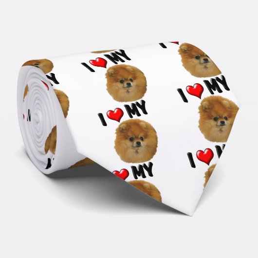 I Liebe mein Spitz Krawatte (Gerollt)