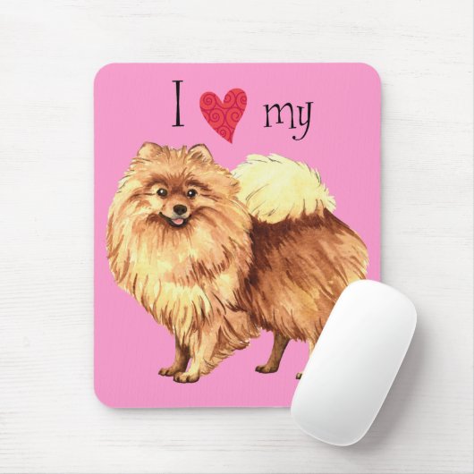 I Liebe mein Spitz Mousepad (Mit Mouse)