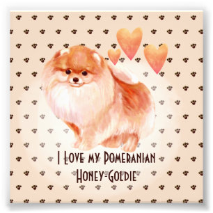 I Liebe Mein Spitz Name für einen benutzerdefinier Fotodruck