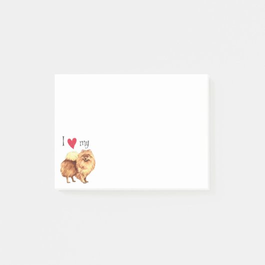 I Liebe mein Spitz Post-it Klebezettel (Vorderseite)