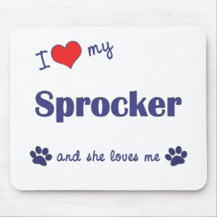 I Liebe mein Sprocker (weiblicher Hund) Mousepad