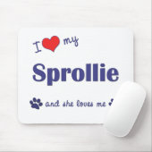 I Liebe mein Sprollie (weiblicher Hund) Mousepad (Mit Mouse)