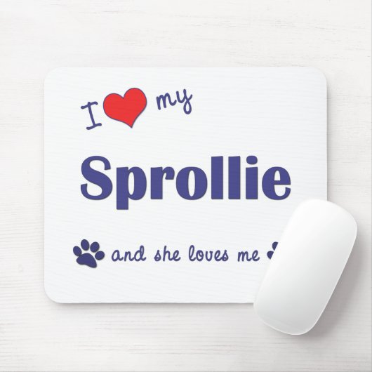 I Liebe mein Sprollie (weiblicher Hund) Mousepad (Mit Mouse)