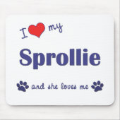 I Liebe mein Sprollie (weiblicher Hund) Mousepad (Vorne)