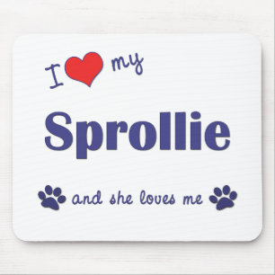 I Liebe mein Sprollie (weiblicher Hund) Mousepad
