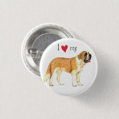 I Liebe mein St. Bernard Button (Vorne & Hinten)