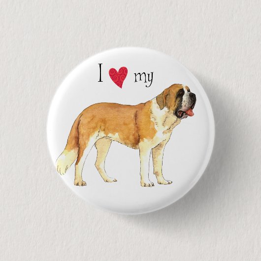 I Liebe mein St. Bernard Button (Vorderseite)