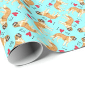 I Liebe mein St. Bernard Geschenkpapier (Rolleneckpunkt)
