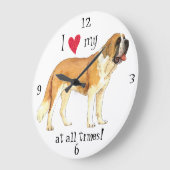 I Liebe mein St. Bernard Große Wanduhr (Winkel)