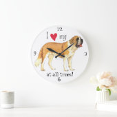 I Liebe mein St. Bernard Große Wanduhr (Zuhause)