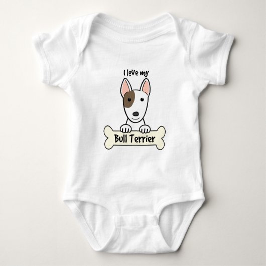I Liebe mein Stier-Terrier Baby Strampler (Vorderseite)