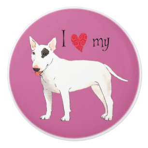 I Liebe mein Stier-Terrier Keramikknauf
