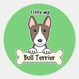 I Liebe mein Stier-Terrier Runder Aufkleber