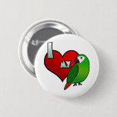 I Liebe mein strenger Macaw-Knopf Button (Vorne & Hinten)