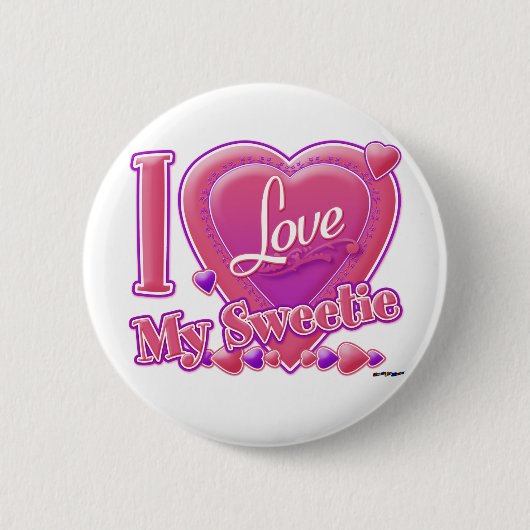 I Liebe Mein Sweetice rosa/lila - Herz Button (Vorderseite)