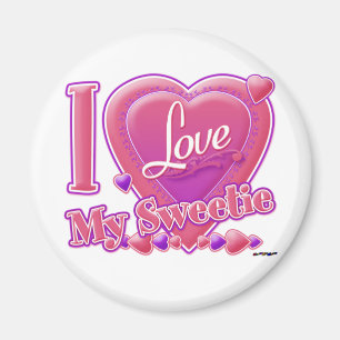 I Liebe Mein Sweetice rosa/lila - Herz Magnet