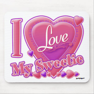 I Liebe Mein Sweetice rosa/lila - Herz Mousepad
