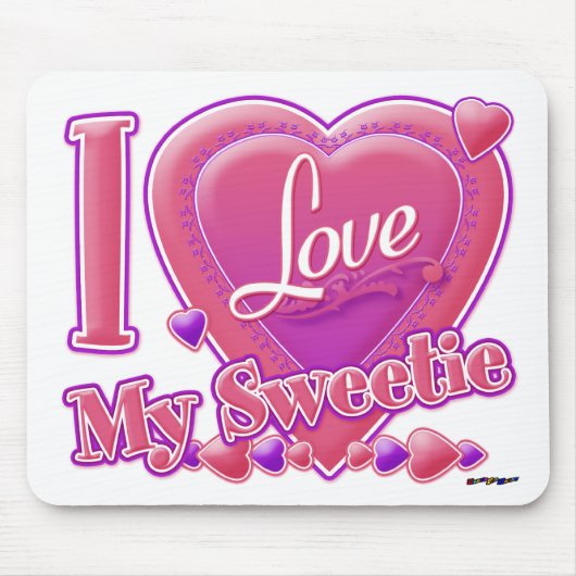 I Liebe Mein Sweetice rosa/lila - Herz Mousepad (Vorne)