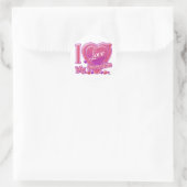 I Liebe Mein Sweetice rosa/lila - Herz Runder Aufkleber (Tasche)