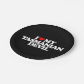 I LIEBE MEIN TASMANISCHER TEUFEL PAPPTELLER (Schrägansicht)