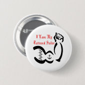 I Liebe mein Tattoed Seemann Button (Vorne & Hinten)
