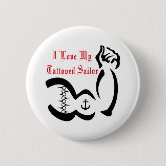 I Liebe mein Tattoed Seemann Button