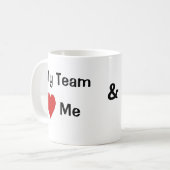 I Liebe mein Team und mein Team-Herz ich! Kaffeetasse (Vorderseite Links)