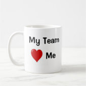 I Liebe mein Team und mein Team-Herz ich! Kaffeetasse (Links)