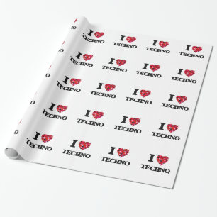 I Liebe mein TECHNO Geschenkpapier