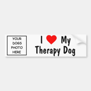 I Liebe mein Therapie-Hund Autoaufkleber