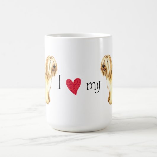 I Liebe mein tibetanischer Terrier Kaffeetasse (Mittel)