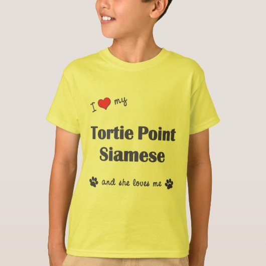 I Liebe mein Tortie Punkt siamesisch (weibliche T-Shirt (Vorderseite)