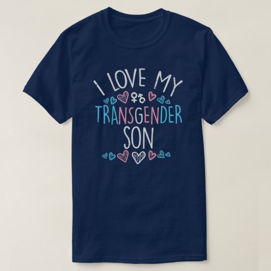 I Liebe Mein Transgender Son Trans Pride Mama Vate T-Shirt (Design vorne)