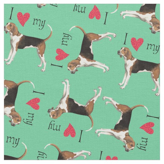 I Liebe mein Treeing Wanderer Stoff (Nahaufnahme)