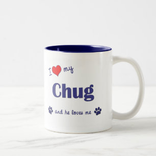 I Liebe mein Tuckern (männlicher Hund) Zweifarbige Tasse