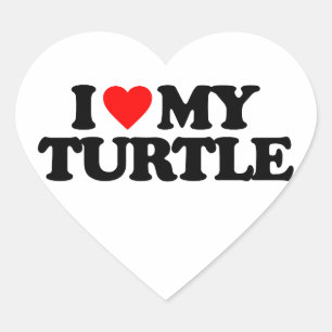 I LIEBE MEIN TURTLE Herz-Aufkleber