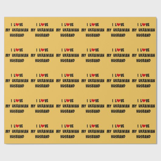 I Liebe Mein ukrainisches Ehemann Geschenkpapier (Flach)
