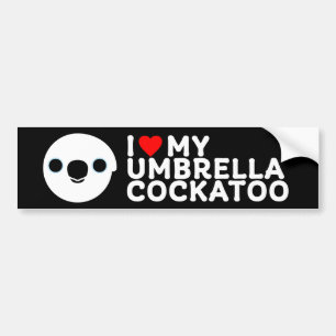 I LIEBE MEIN UMBRELLA COCKATOO AUTOAUFKLEBER