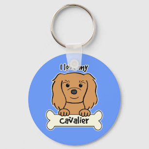 I Liebe mein unbekümmerter Königcharles Spaniel Schlüsselanhänger
