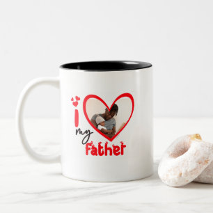 I Liebe Mein Vater Foto Geschenk Klassische Tasse, Zweifarbige Tasse