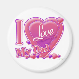 I Liebe Mein Vater rosa/lila - Herz Magnet