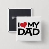 I Liebe Mein Vater Vatertag Button (Vorne & Hinten)