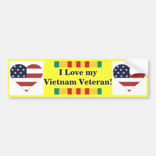 I Liebe mein Vietnam-Veteranen-Autoaufkleber Autoaufkleber (Vorne)