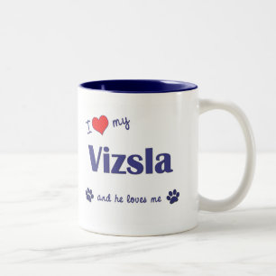 I Liebe mein Vizsla (männlicher Hund) Zweifarbige Tasse