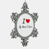 I Liebe mein Vorlagengrad Schneeflocken Zinn-Ornament (Links)