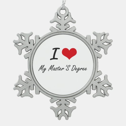 I Liebe mein Vorlagengrad Schneeflocken Zinn-Ornament (Vorderseite)